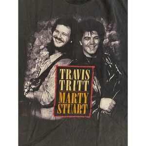 Vintage 90s Travis Tritt Marty Stuart No Hats‎ Tour T Shirt XL Single Stitch USA
